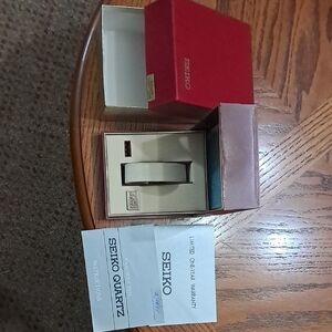 Seiko BOX ONLY with Red and Gold Accents 1984 Ladies